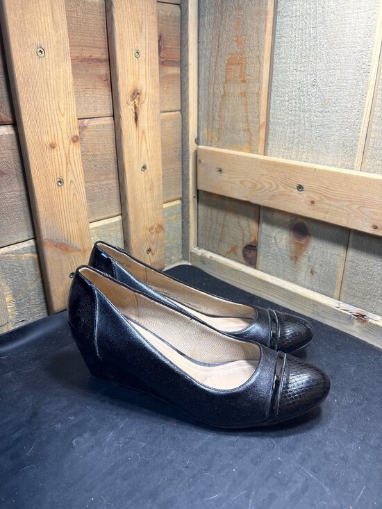Abella Shoes - Abella Jubilee Black Wedge Heels Womens Comfort Shoes US 7.5W UK 5.5 EUR 37.5